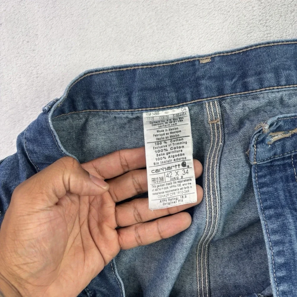 Carhartt FRB 13 DNM Blue Carpenter Denim Jeans Men's W 42